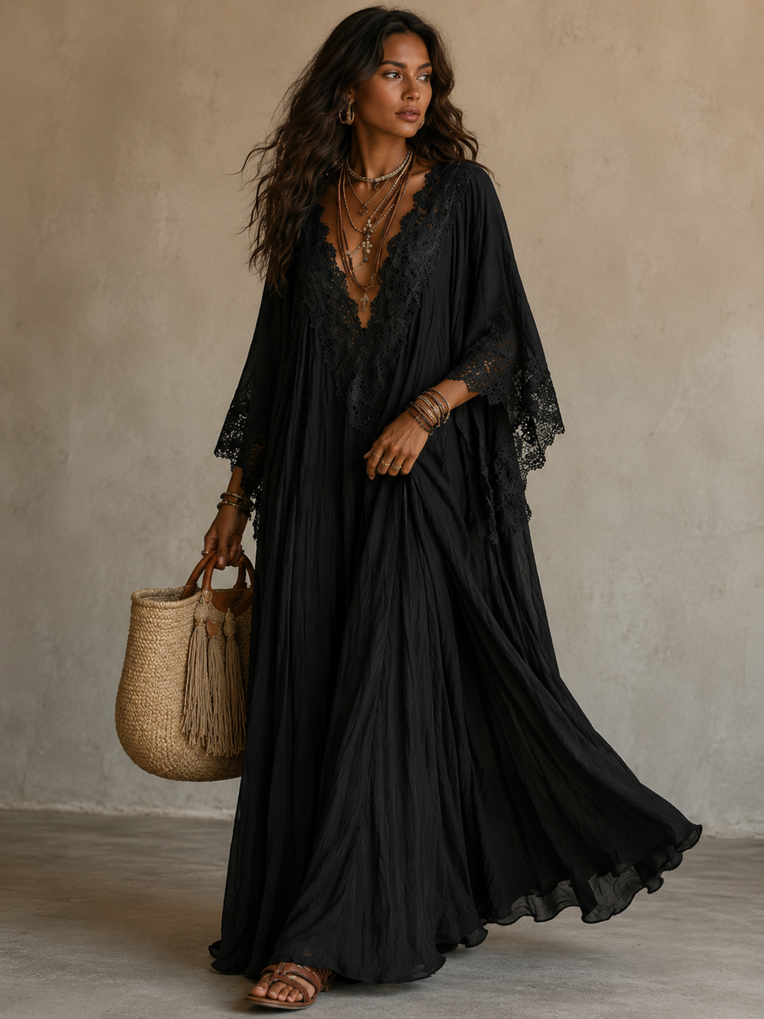 Liora™ | Tummy-Concealing Bohemian Lace Dress