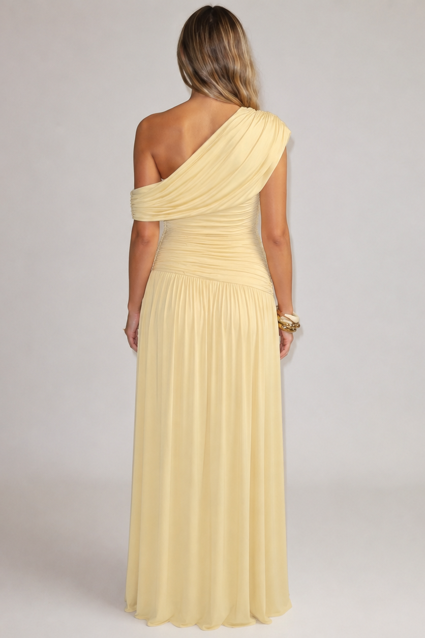 Asymmetric Maternity Maxi Dress for Wedding Guests and Formal Occasions