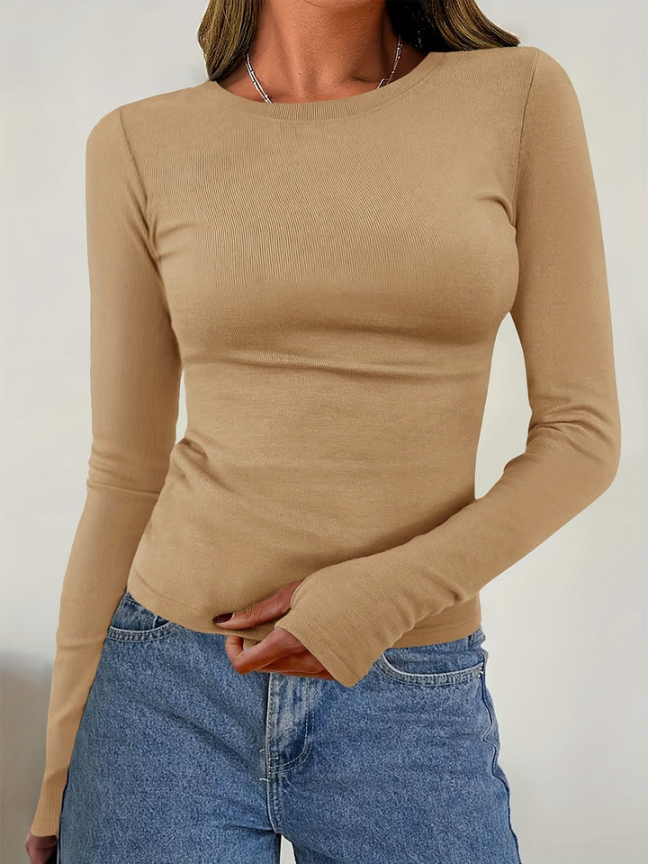 Women's Long-Sleeved Round-Neck Top for Autumn & Winter – Vivienne