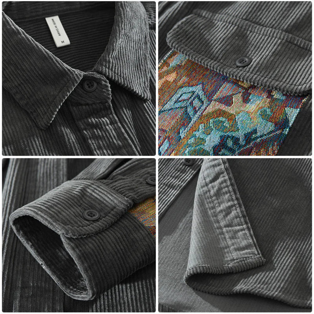 Men's Vintage Long Sleeved Shirt  Classic Style with Timeless Appeal