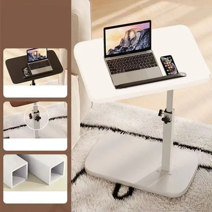 Height-Adjustable Rolling Laptop Desk with 360° Rotating Tabletop, 45–80 cm, 30 kg Load Capacity