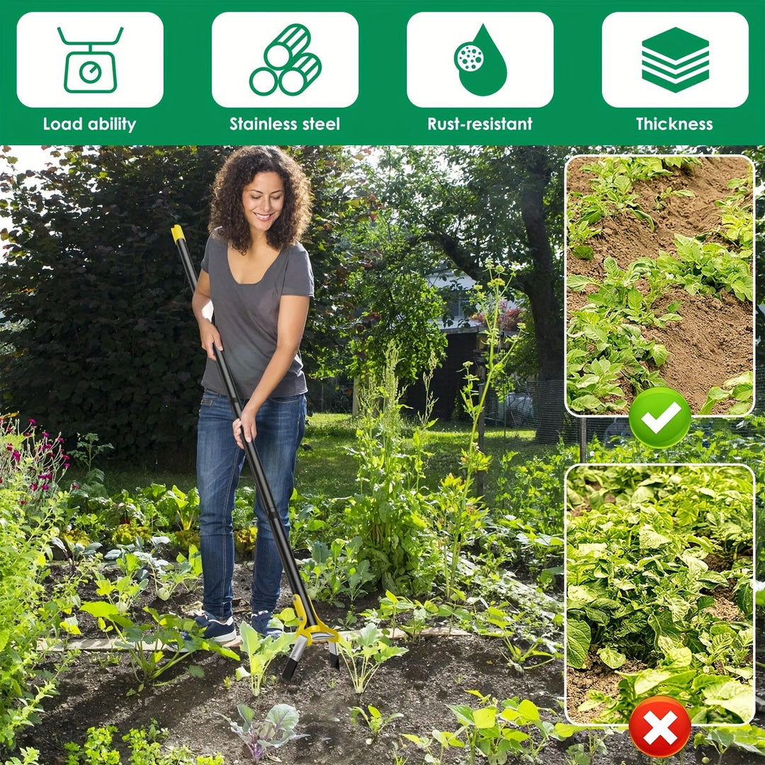 Ergonomic Stainless Steel Garden Tool with Triangular Head – For Weeding and Soil Cultivation