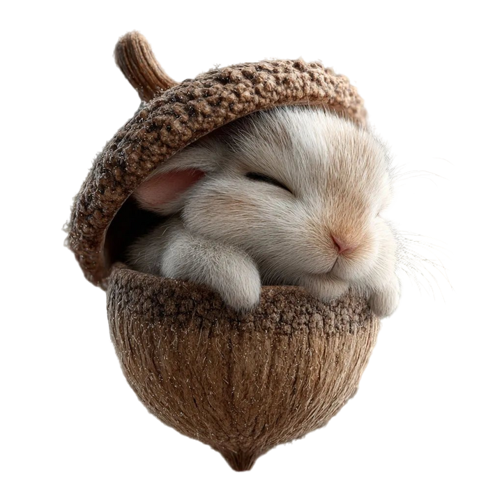 Christmas Ornament Woodland Animal Resin Acorn LED Sleeping Figurine Gift