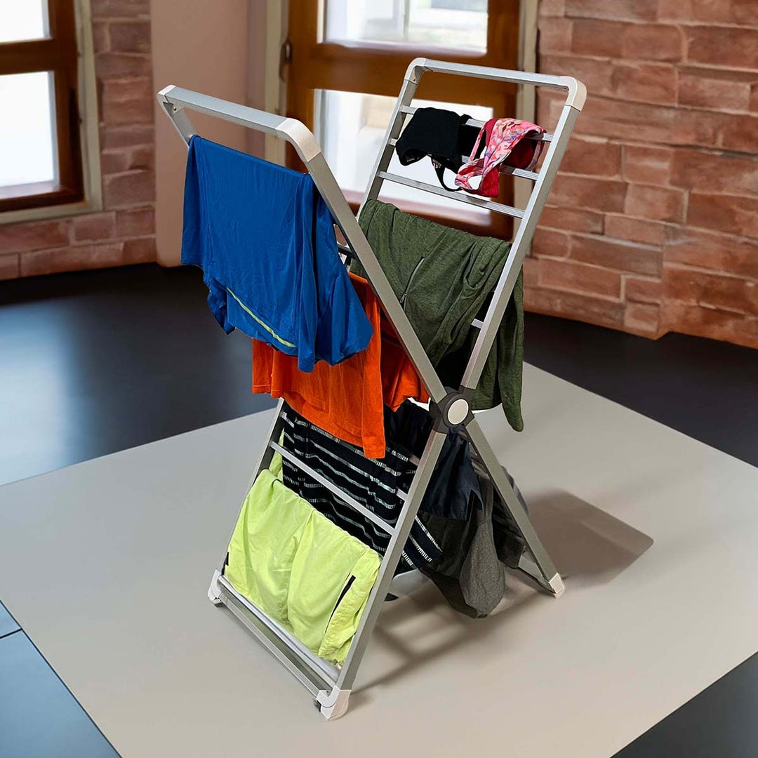 Clothes Drying Rack Folding Laundry with Aluminum Frame and Portable Space-Saving Design