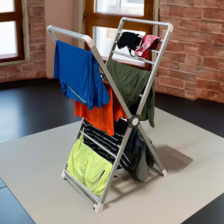 Clothes Drying Rack Folding Laundry with Aluminum Frame and Portable Space-Saving Design