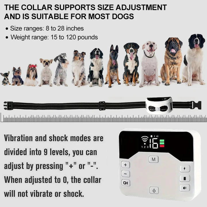 2-in-1 Wireless Fence & Training Collar - Waterproof & Rechargeable