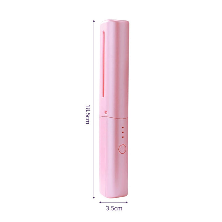 Cordless Hair Straightener Brush with Ceramic Heating Comb and Protective Cap