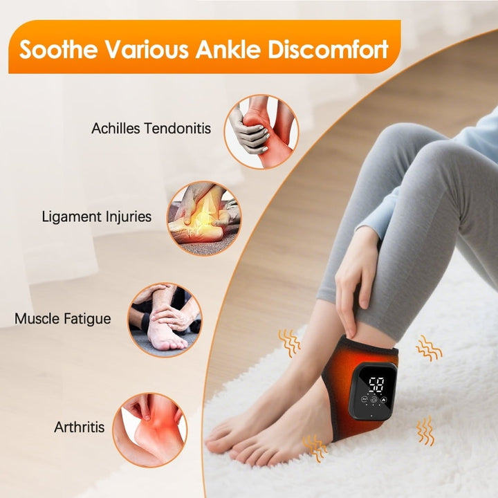 Cordless Heat and Massage Pad for Foot and Ankle Massager with Rechargeable Digital Display