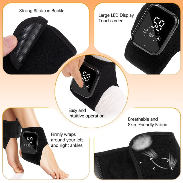 Cordless Heat and Massage Pad for Foot and Ankle Massager with Rechargeable Digital Display