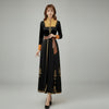 Halloween Adult Ice Princess Costume Dress with Cape and Embroidery