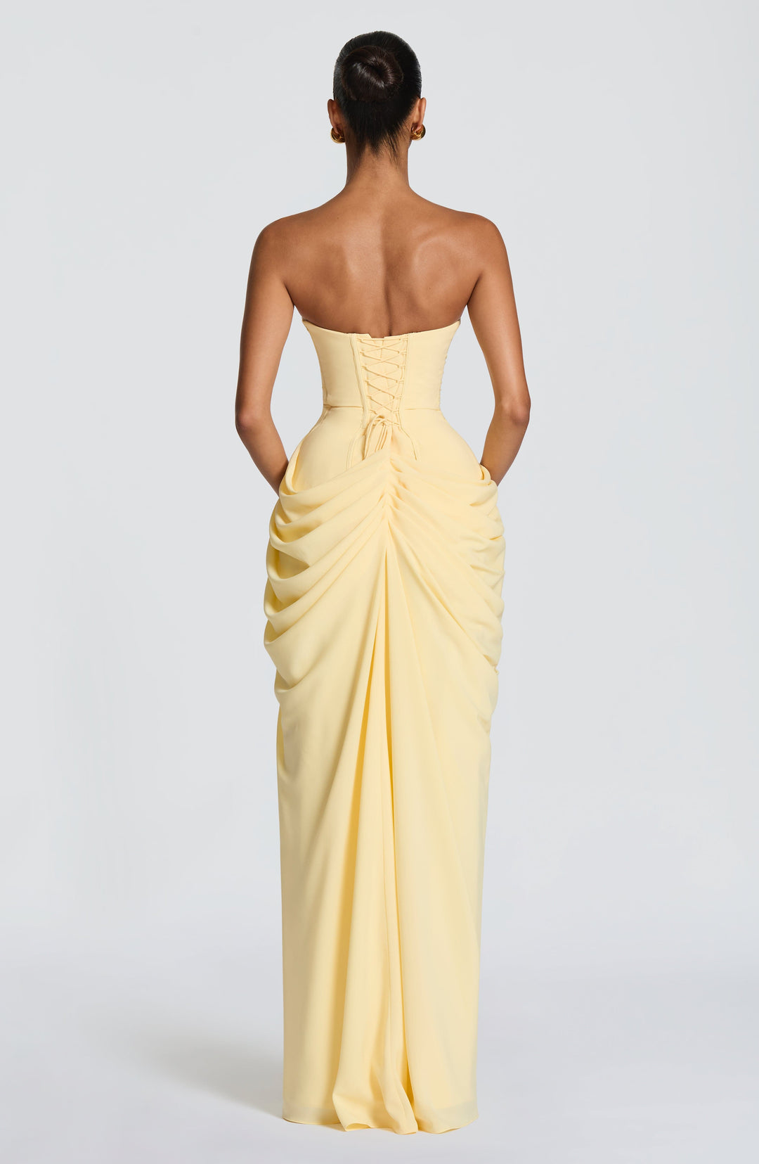 Lois strapless corset maxi dress with high slit