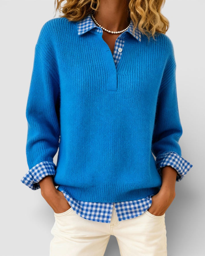 Smart Knitted V-Neck Jumper