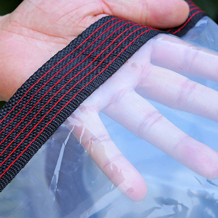 Transparent weatherproof protective sheet for garden, patio and outdoor use
