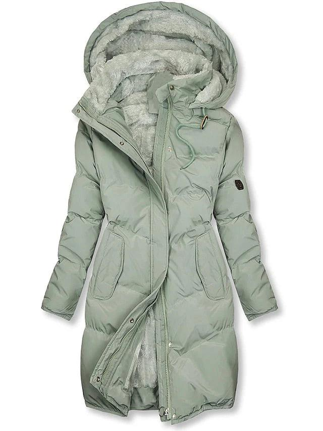 Women's long hooded coat with full lining