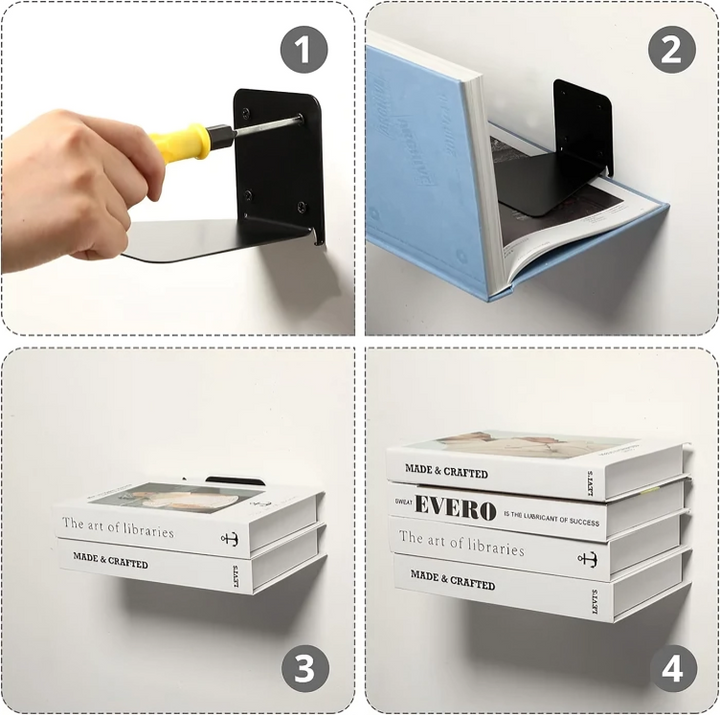 Invisible Bookshelf - Hidden Floating Wall Bracket