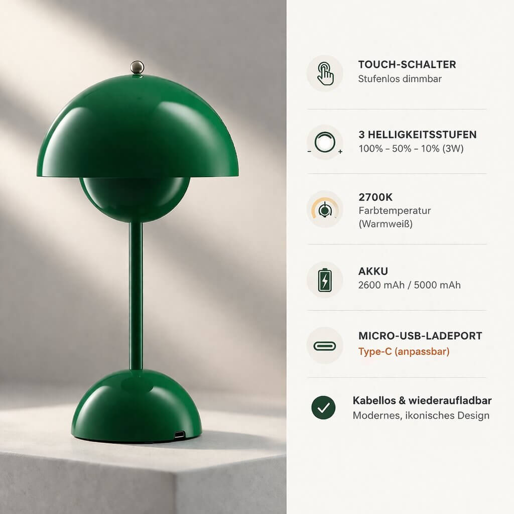 Designer Table Lamp | LED Table Lamp | Night Lamp | Dimmable and Cordless | Lumora