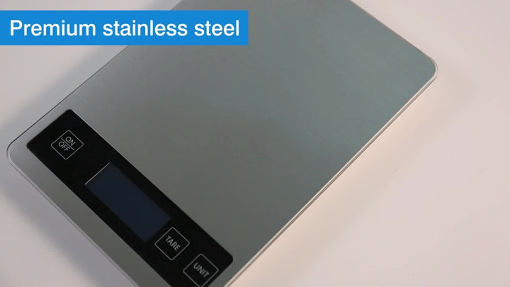 Digital Kitchen Scale with Waterproof Stainless Steel Platform and USB Rechargeable