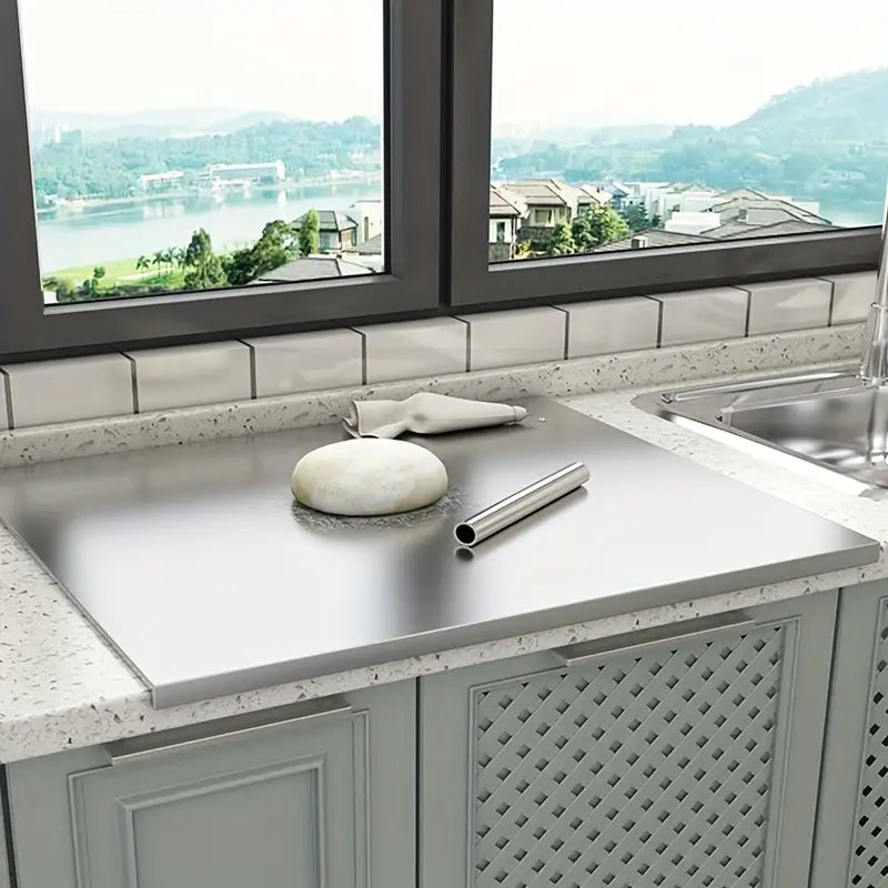 Double-Sided Stainless Steel Chopping Board – Hygienic and Non-Slip