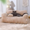 Dog Sofa Bed Pet with Plush Pillow and Raised Armrests Couch
