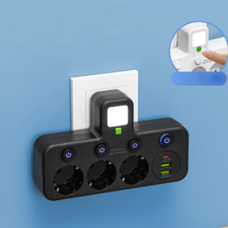 Power Strip with USB and Switches | Multi-Socket Surge Protector 2500 W