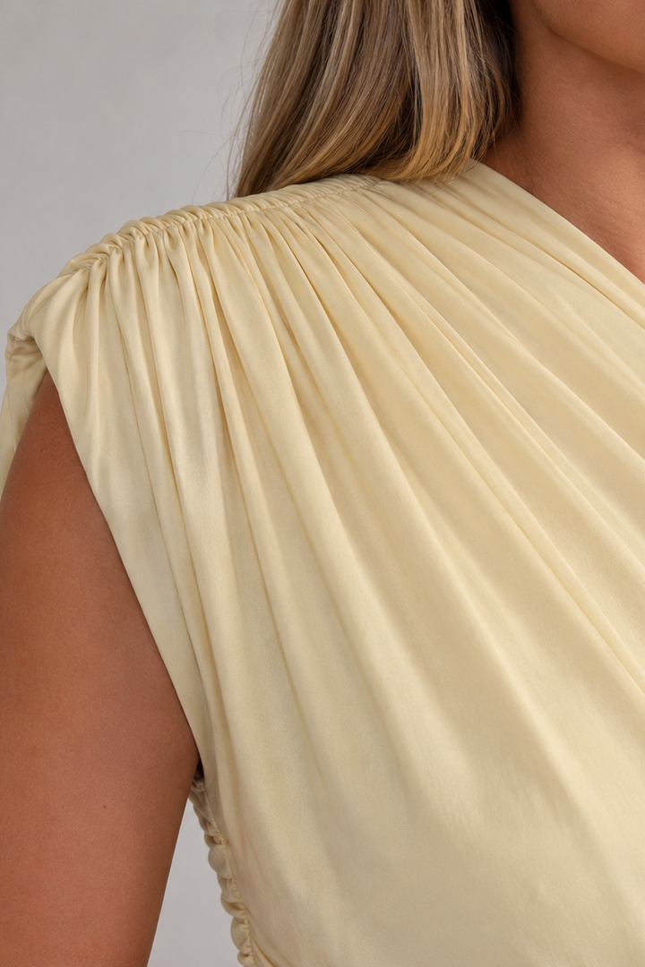 Asymmetric Maternity Maxi Dress for Wedding Guests and Formal Occasions