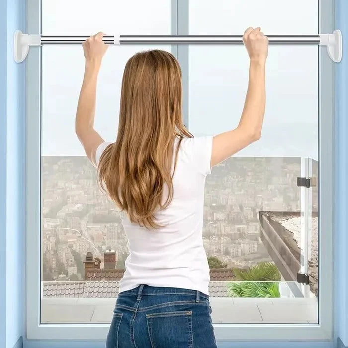 Adjustable Tension Rod Without Drilling for Curtains, Showers and Wardrobes