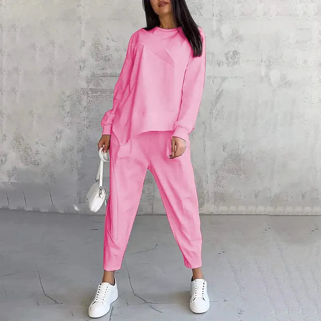 Two-piece set: casual long-sleeved sweatshirt and joggers