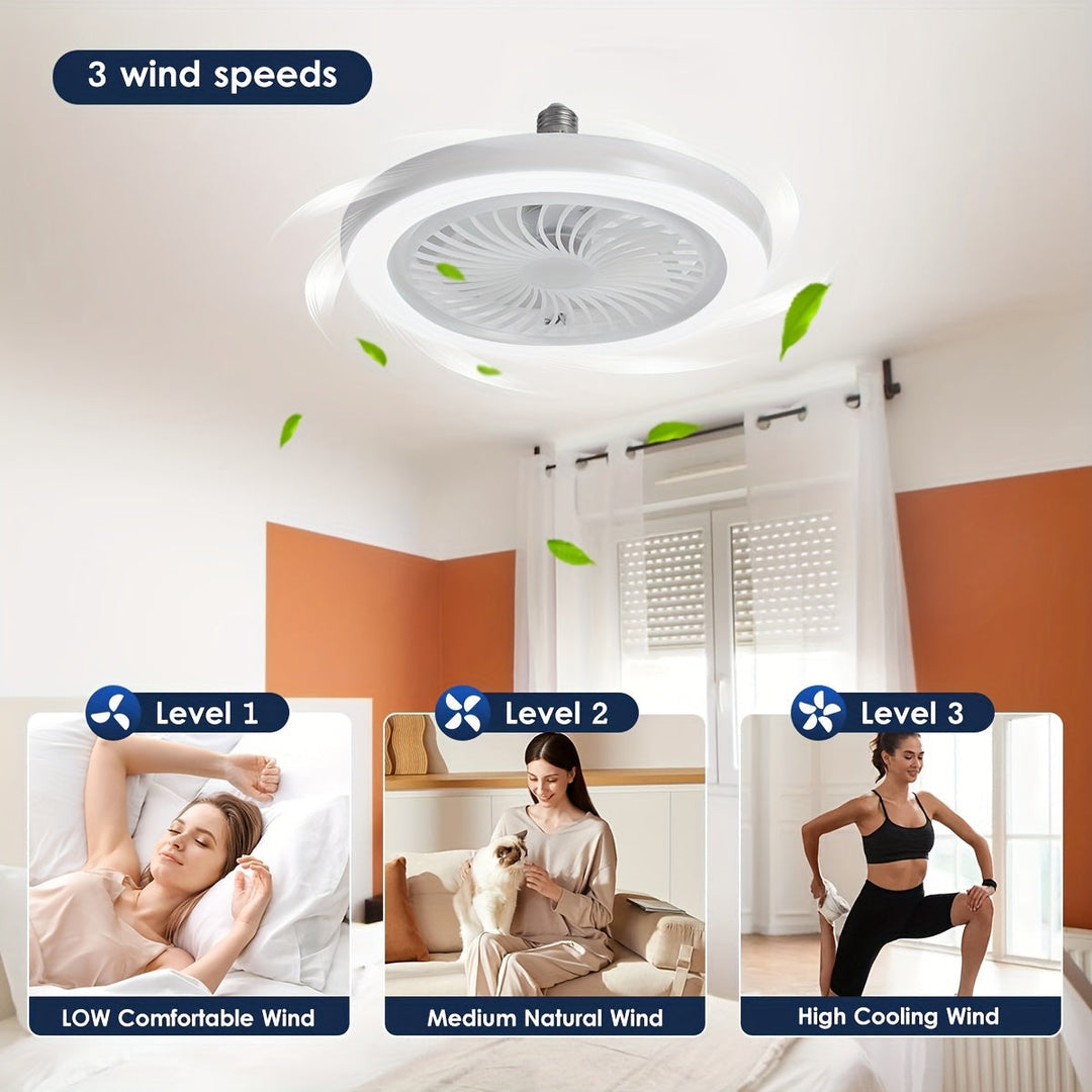 Slim LED Ceiling Fan Light – Dimmable and Quiet