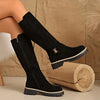 High boots with a thick, non-slip sole.
