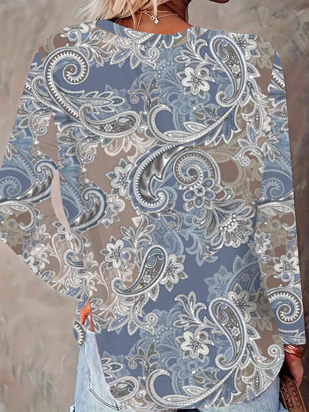 Casual Long Sleeve Floral T-Shirt for Women