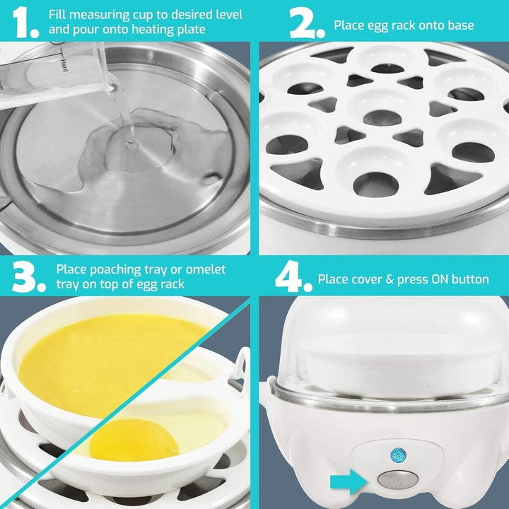Egg Cooker – Fast Cooking, Poached Eggs and Omelette Preparation with Automatic Shut-Off