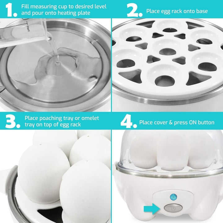 Egg Cooker – Fast Cooking, Poached Eggs and Omelette Preparation with Automatic Shut-Off