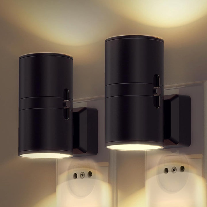 Luxurious Plug-In Night Light with Dusk-to-Dawn Sensor, Dimmable Warm LED