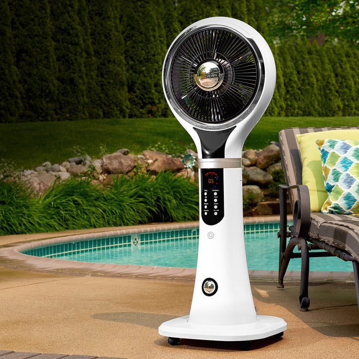 Evaporative Cooler Portable Misting Fan Pedestal Oscillating White LED Display