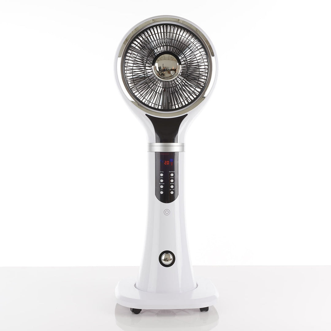 Evaporative Cooler Portable Misting Fan Pedestal Oscillating White LED Display