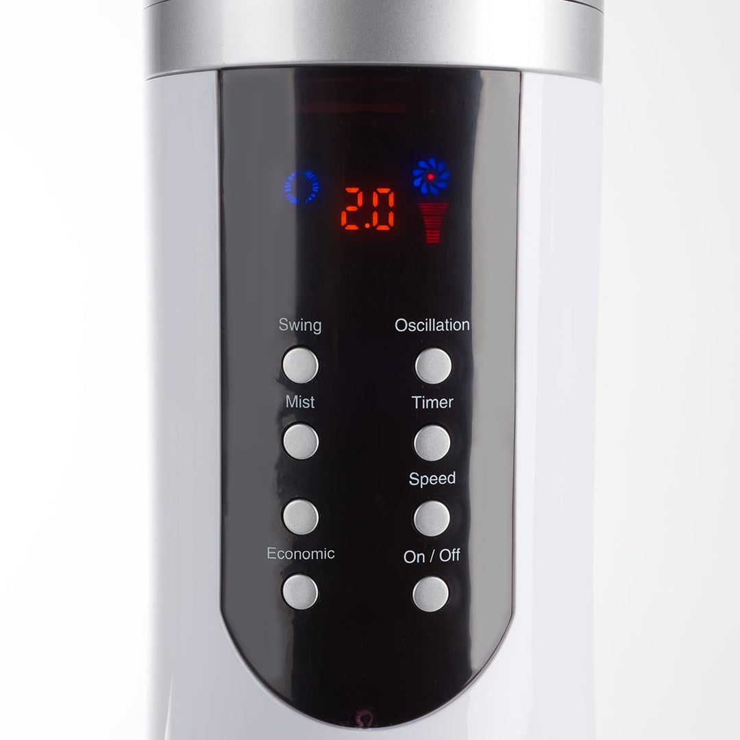 Evaporative Cooler Portable Misting Fan Pedestal Oscillating White LED Display