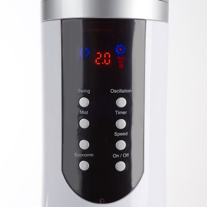 Evaporative Cooler Portable Misting Fan Pedestal Oscillating White LED Display