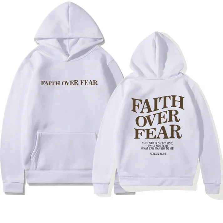 Unisex Hoodie "Faith Over Fear" Psalm 118:6 - Faithmore