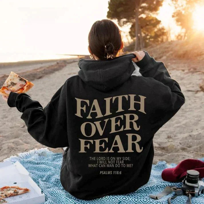 Unisex Hoodie "Faith Over Fear" Psalm 118:6 - Faithmore