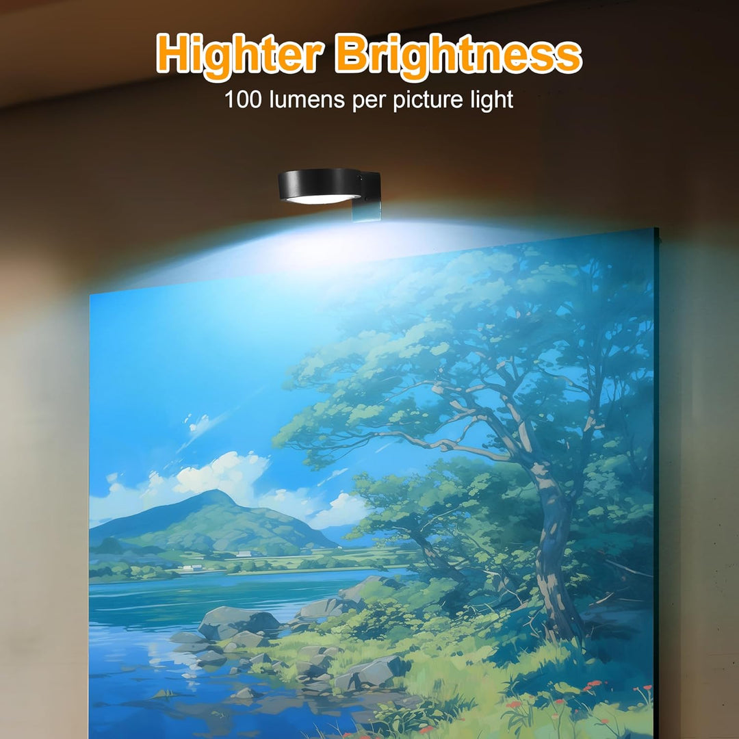 Adjustable Magnetic Picture Light | LED Touch & Remote Control, RGB/White, USB