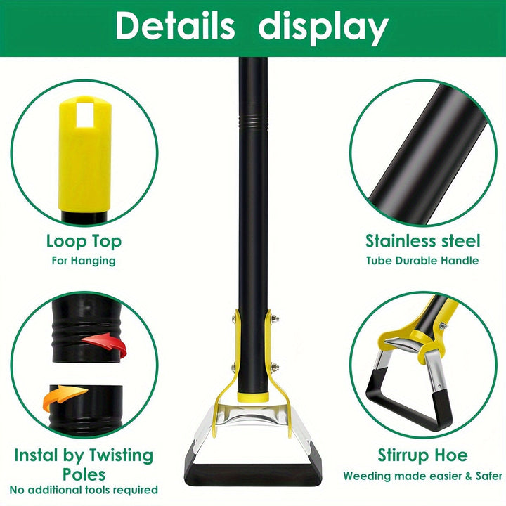 Ergonomic Stainless Steel Garden Tool with Triangular Head – For Weeding and Soil Cultivation