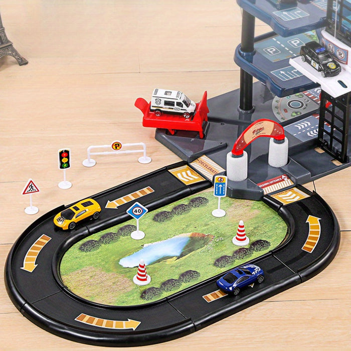 FirePark Toy Garage - Play With the Fire Truck + Ramps