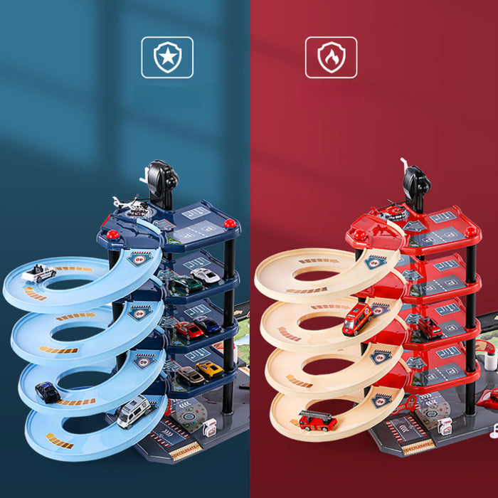 FirePark Toy Garage - Play With the Fire Truck + Ramps