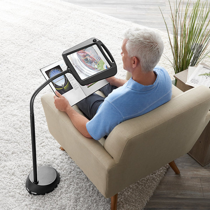 Floor Lamp Magnifying LED Gooseneck Adjustable Reading