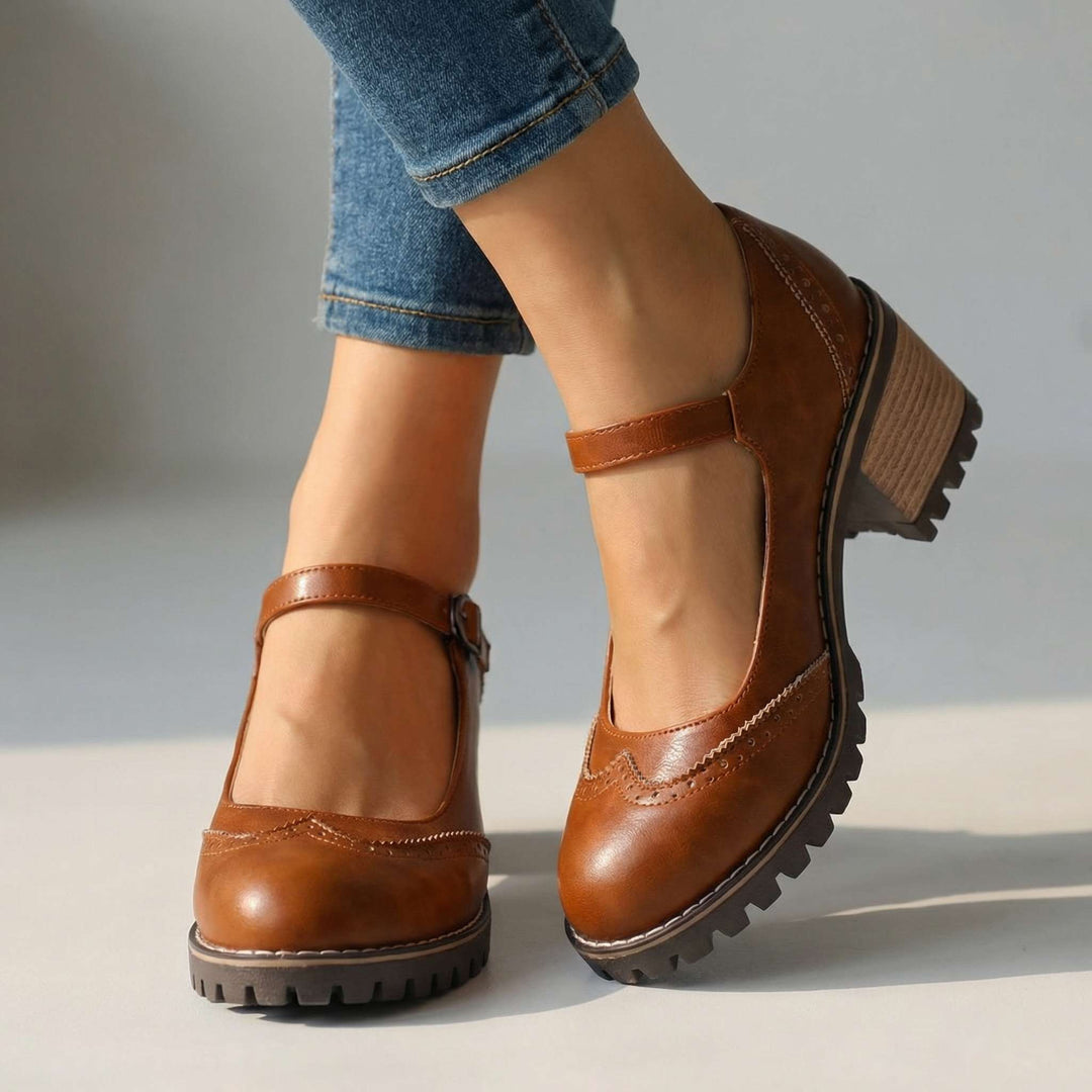 Vintage women's Mary Jane shoes with adjustable strap