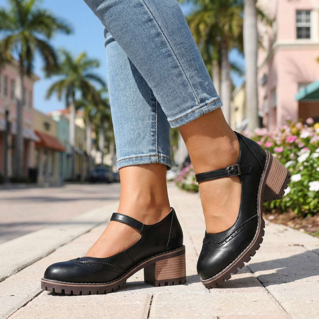 Vintage women's Mary Jane shoes with adjustable strap