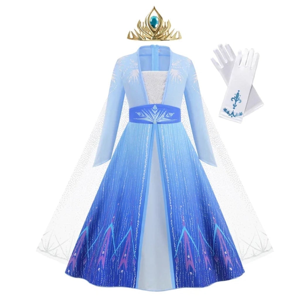 Girls' Halloween Storybook Princess Costume Dress with Tiara, Wand and Gloves
