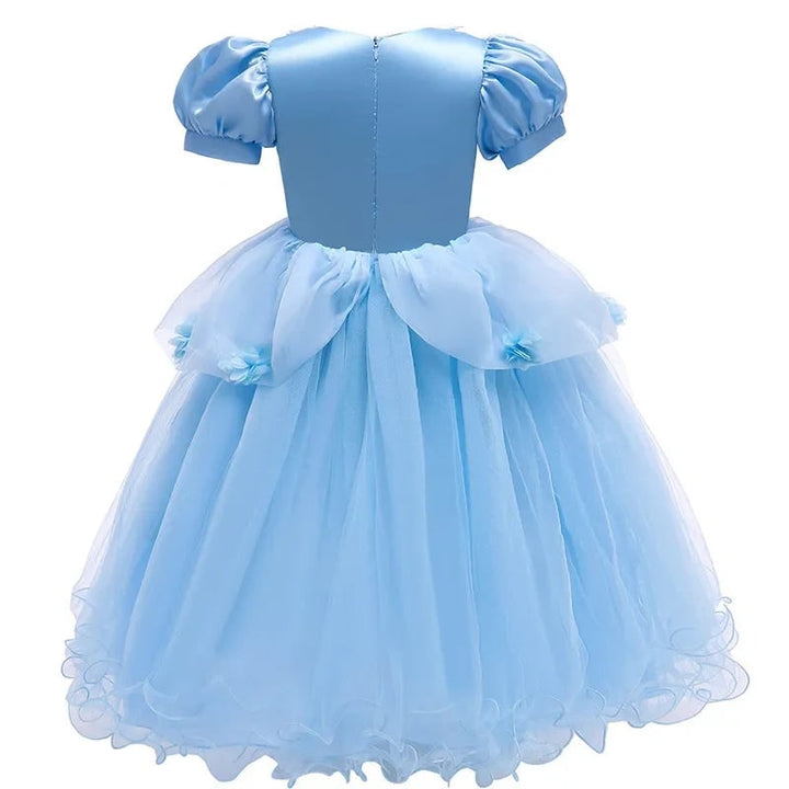 Girls' Halloween Princess Dress for Party Costume with Puff Sleeves and Tulle Skirt
