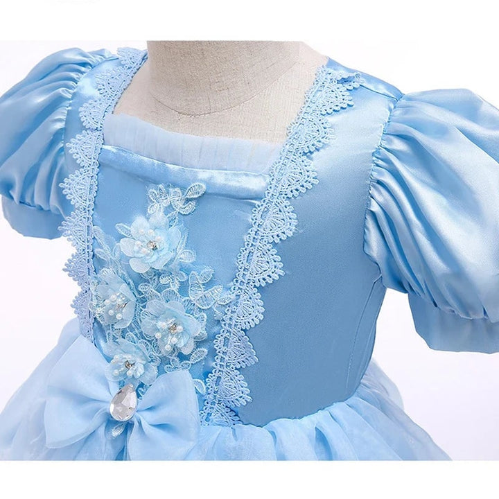 Girls' Halloween Princess Dress for Party Costume with Puff Sleeves and Tulle Skirt