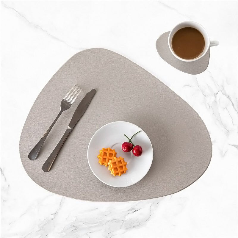 Water-Resistant Leather Placemat Set - Tablevo